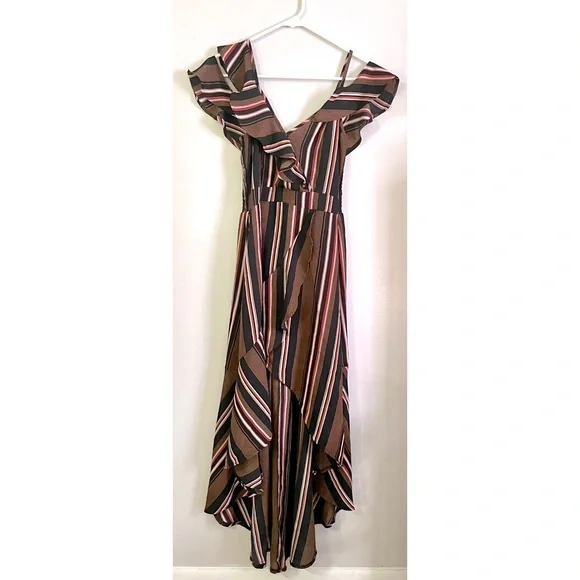beige evening dress Aliya Evening Dress | Ivory | XL - 60 | Satin Blend, Asymmetrical Bell Sleeves, Detachable Belt | Clothing